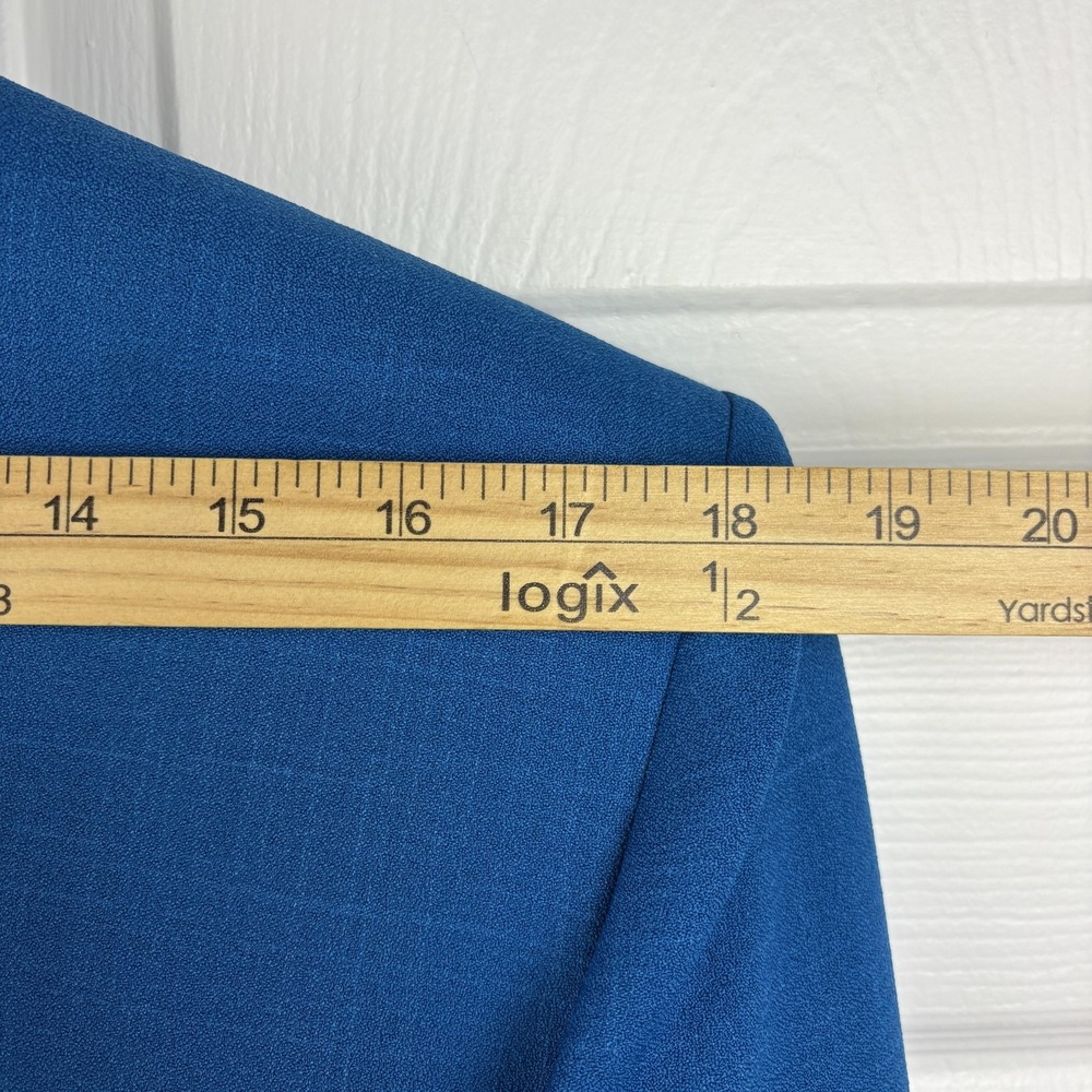 John Meyer Skirt Suit Set Womens 18 Blue Crepe Jacket Skirt Lined Career NEW - Picture 8 of 16